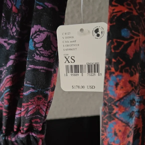 NWT FP Giselle Velvet Stretchy Wide Leg Jumpsuit Dark Combo Xs - Picture 5 of 17